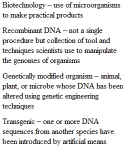 Definitions for Chapters 8 and 9